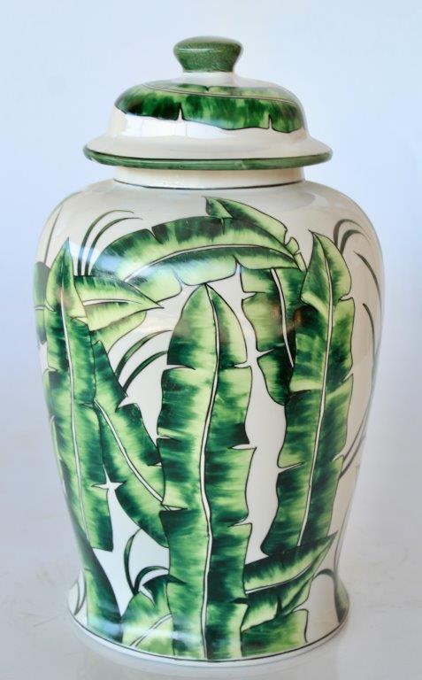 Large Banana Leaf Ginger Jar